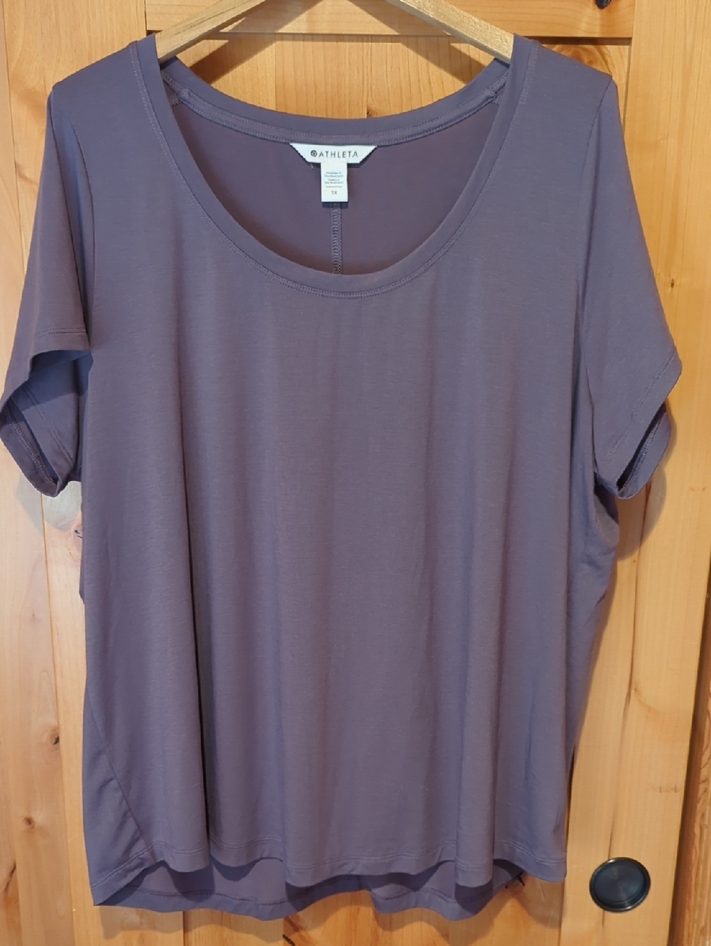 Athleta Stratus II Tee Shirt Drapey Soft Modal Dusky Purple Sz 1X